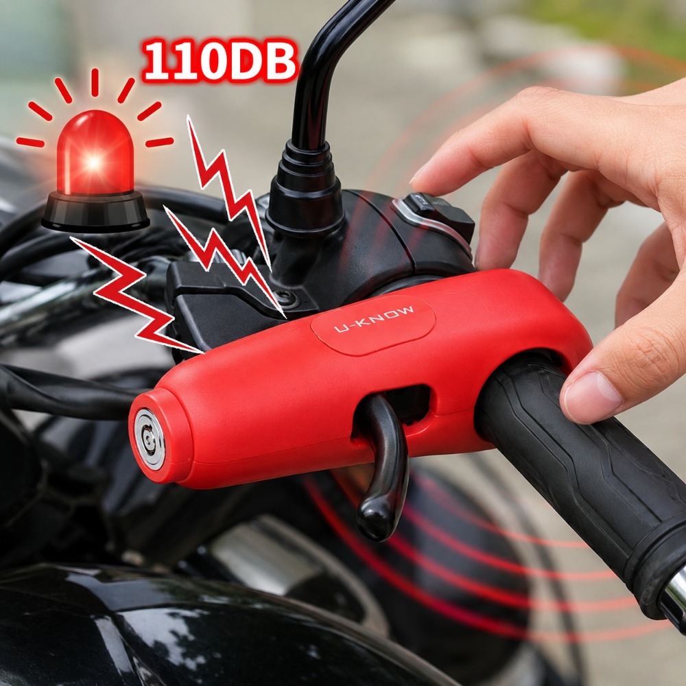 Commuter Bike Lock - 110dB Motorcycle Handlebar Alarm Lock Anti-Theft