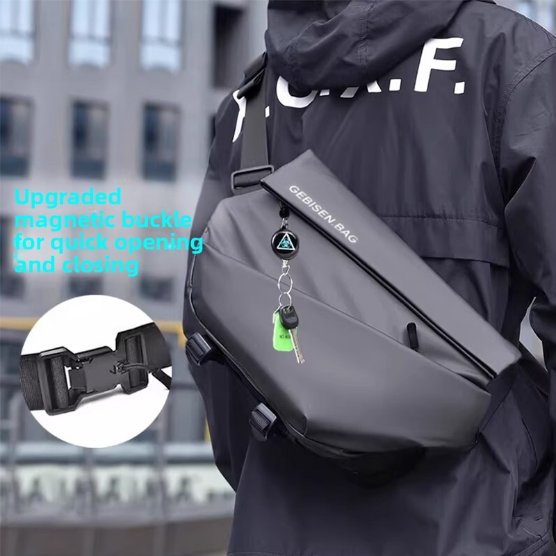 Cycling Commute Bag - Magnetic Buckle Men Crossbody Bag, Large